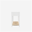 Pemberly Row 2 Drawer Console Table with Woven Shelf in Coconut Milk White