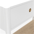 Pemberly Row 2 Drawer Console Table with Woven Shelf in Coconut Milk White