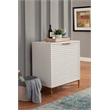 Pemberly Row Mahogany Wood Bar Cabinet for 14 Wine Bottles in White