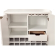 Pemberly Row Mahogany Wood Bar Cabinet for 14 Wine Bottles in White