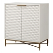 Pemberly Row Mahogany Wood Bar Cabinet for 14 Wine Bottles in White