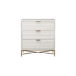 Pemberly Row Small Wood 3 Drawer Accent Chest in Classic White