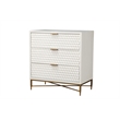 Pemberly Row Small Wood 3 Drawer Accent Chest in Classic White
