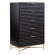 Pemberly Row Mahogany Wood 5 Drawer Bedroom Chest in Classic Black