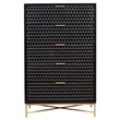 Pemberly Row Mahogany Wood 5 Drawer Bedroom Chest in Classic Black