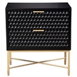 Pemberly Row Mahogany Wood 2 Drawer Nightstand in Classic Black