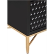 Pemberly Row Mahogany Wood 2 Drawer Nightstand in Classic Black