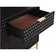 Pemberly Row Mahogany Wood 3 Drawer TV Media Console in Classic Black