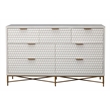 Pemberly Row Mahogany Wood 7 Drawer Dresser in Classic White