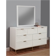Pemberly Row Mahogany Wood 7 Drawer Dresser in Classic White