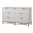 Pemberly Row Mahogany Wood 7 Drawer Dresser in Classic White