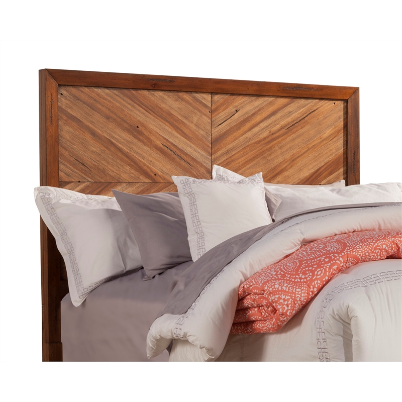 Pemberly Row Standard King Mahogany Wood Headboard in Toffee (Brown)