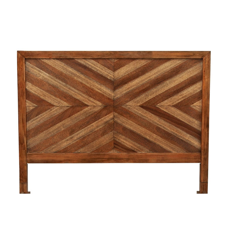 Pemberly Row Standard King Mahogany Wood Headboard in Toffee (Brown)