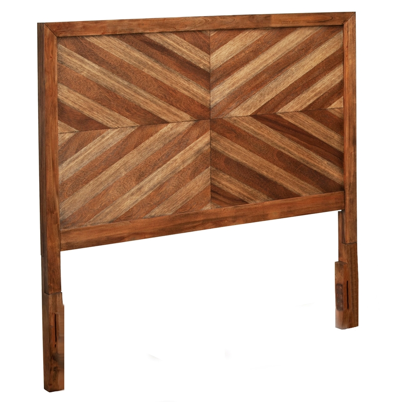Pemberly Row Standard King Mahogany Wood Headboard in Toffee (Brown)