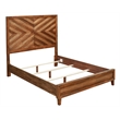 Pemberly Row Full Size Mahogany Wood Panel Bed in Toffee (Brown)