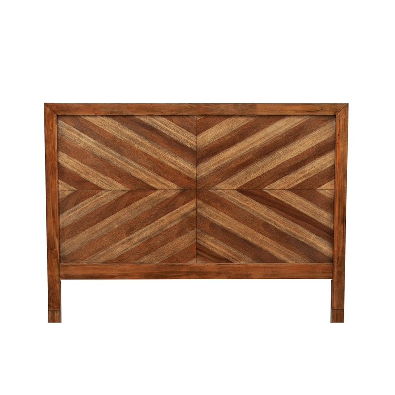 Pemberly Row Full Size Mahogany Wood Panel Bed in Toffee (Brown)