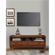 Pemberly Row Wood 3 Drawer TV Media Console in Toffee (Brown)