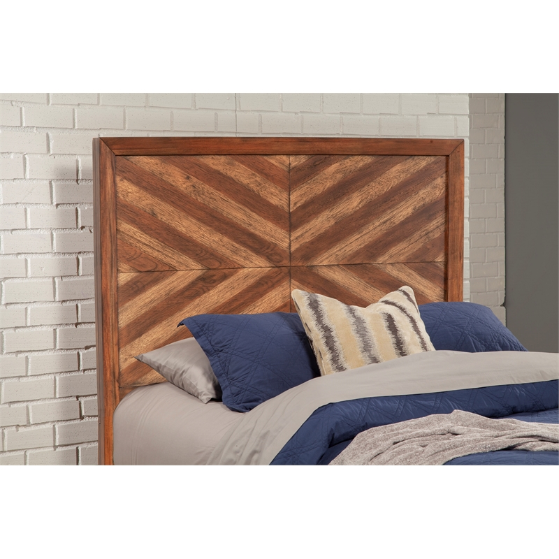 Pemberly Row Full Size Mahogany Wood Headboard in Toffee (Brown)