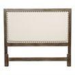 Pemberly Row California King Upholstered Wood Headboard in Natural Gray