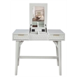 Pemberly Row Wood Bedroom Vanity with Hidden Mirror in Classic White