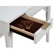 Pemberly Row Wood Bedroom Vanity with Hidden Mirror in Classic White
