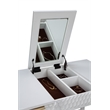 Pemberly Row Wood Bedroom Vanity with Hidden Mirror in Classic White