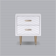 Pemberly Row 20 in. W Mahogany Wood 2 Drawer Nightstand with Metal Legs