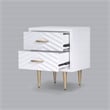 Pemberly Row 20 in. W Mahogany Wood 2 Drawer Nightstand with Metal Legs