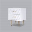 Pemberly Row 20 in. W Mahogany Wood 2 Drawer Nightstand with Metal Legs