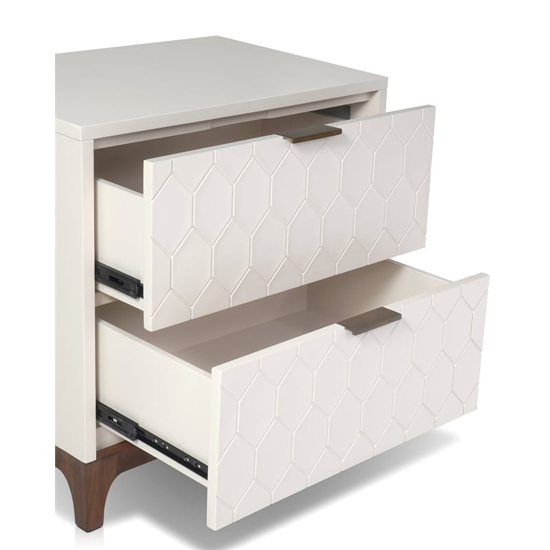 Pemberly Row 24 in. W Mahogany Wood 2 Drawer Bedside Nightstand