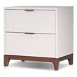Pemberly Row 24 in. W Mahogany Wood 2 Drawer Bedside Nightstand