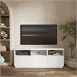 Pemberly Row Rectangular Mahogany Wood 3 Drawer TV Console in White