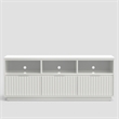 Pemberly Row Rectangular Mahogany Wood 3 Drawer TV Console in White
