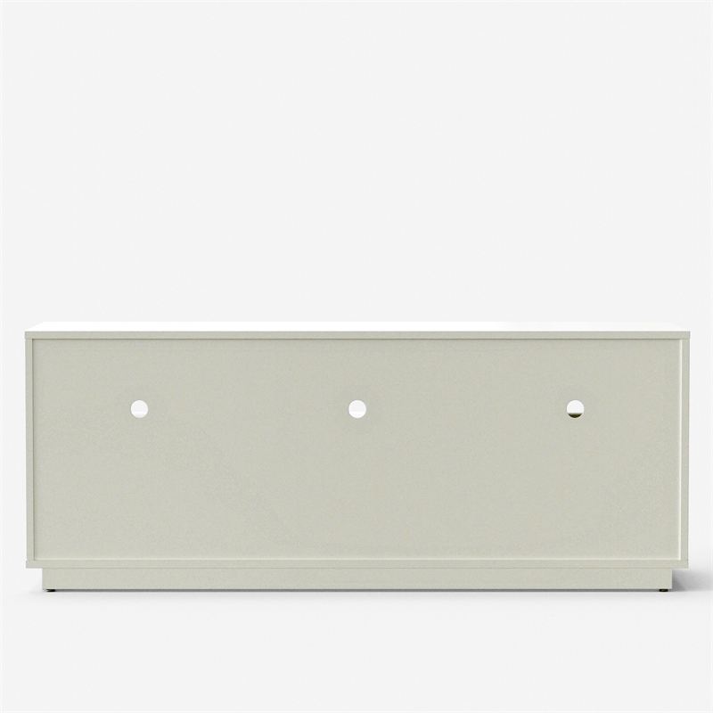 Pemberly Row Rectangular Mahogany Wood 3 Drawer TV Console in White