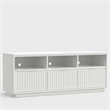 Pemberly Row Rectangular Mahogany Wood 3 Drawer TV Console in White