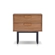 Pemberly Row Mahogany Wood 2 Drawer Nightstand with Metal Legs in Chestnut