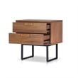 Pemberly Row Mahogany Wood 2 Drawer Nightstand with Metal Legs in Chestnut