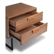Pemberly Row Mahogany Wood 2 Drawer Nightstand with Metal Legs in Chestnut