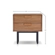 Pemberly Row Mahogany Wood 2 Drawer Nightstand with Metal Legs in Chestnut