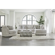 Pemberly Row Upholstered Swivel Accent Chair in Galactic Oyster Gray