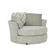 Pemberly Row Upholstered Swivel Accent Chair in Galactic Oyster Gray