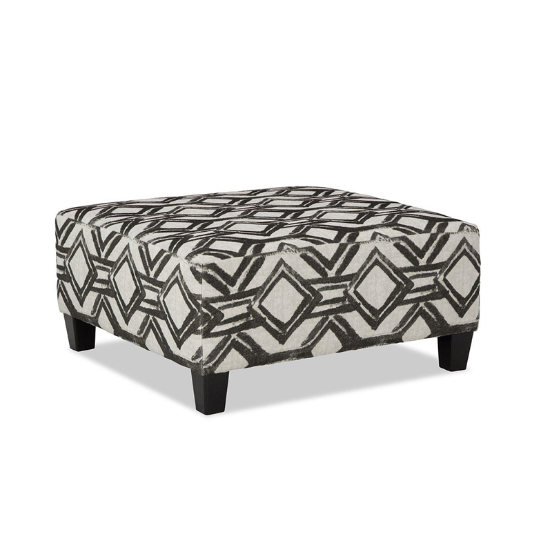 Pemberly Row Padded Upholstered Cocktail Ottoman in Galactic Chocolate