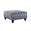 Pemberly Row Padded Upholstered Cocktail Ottoman in Groovy Navy