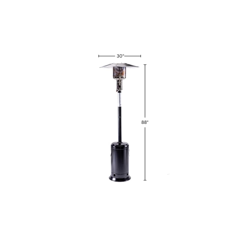 Pemberly Row Standing Propane Patio Heater in Hammered Black