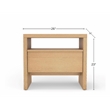 Pemberly Row Mahogany Wood 1 Drawer Nightstand with Shelf in Natural