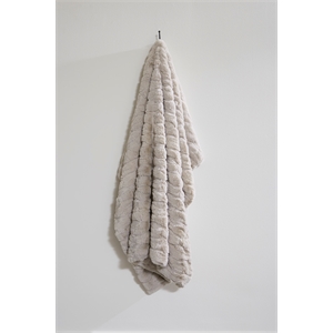 Pemberly Row Ultra Soft Plush Faux Fur Throw Blanket in Gray