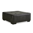 Pemberly Row Padded Upholstered Square Ottoman in Shay Artic Gray