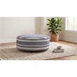 Pemberly Row Padded Upholstered Square Cocktail Ottoman in Indigo Blue