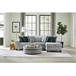 Pemberly Row Padded Upholstered Square Cocktail Ottoman in Indigo Blue