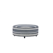 Pemberly Row Padded Upholstered Square Cocktail Ottoman in Indigo Blue